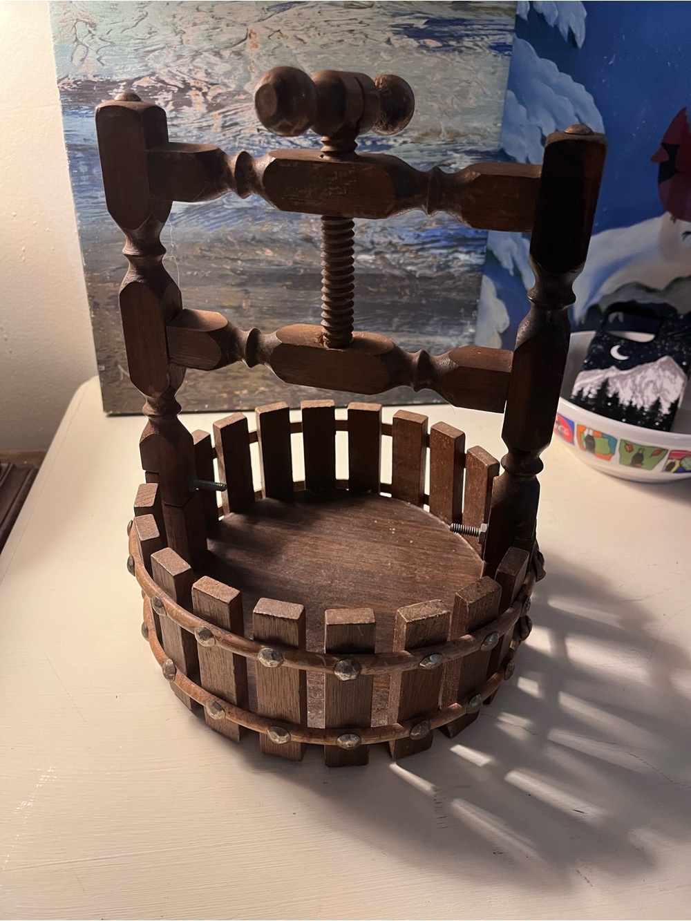 Handcrafted Wooden nutcracker- Rustic Brown Home Accent